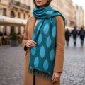 Палантин-шарф из марлёвки ручной работы Аквамарин