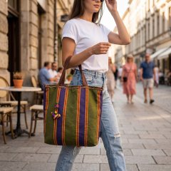 Двухсторонняя сумка из ткани ручной работы бекасам