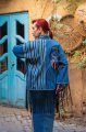 Чапан-кимоно с вышивкой Джинсовый манифест (ручная работа)