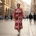 Терракотовый адрас Куз шелк 100%  (ручная работа)