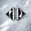 Серьги-тюбетейки черно-белые