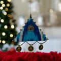 Тумор из адраса с узором икат и украшениями (ручная работа)
